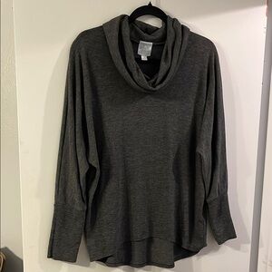 Sunday Gray Cowl Neck Sweater with Relaxed Fit L